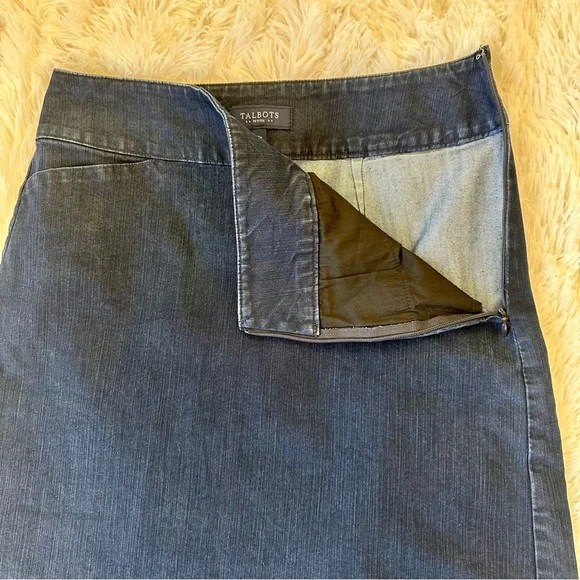 Talbots Women’s Denim Blue Skirt Size: 6 Petite - Picture 5 of 7